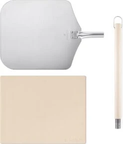 Navaris Pizzasteen XL Voor Oven En Barbecue - Rechthoekige Pizzaplaat 38 X 30 Cm - Inclusief Pizzaschep Met Extra Lang Handvat En Receptenboek -BBQ Verkoop 1028x1200