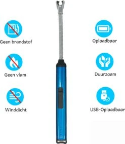 Elektrische Aansteker – USB Oplaadbaar - Blauw – Fornuis – BBQ – Openhaard – Lange Flexibele Aansteker -BBQ Verkoop 1042x1200