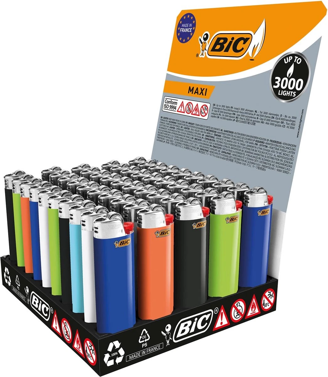 BIC Lighter Aansteker Maxi J26 Display(50stuks) 5 BIC Lighter Aansteker Maxi J26 Display(50stuks) - Image 3