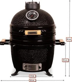 Patton Kamado 15" - Keramisch - Tafel Model - Premium Black - Medium - Zwart -BBQ Verkoop 1055x1200