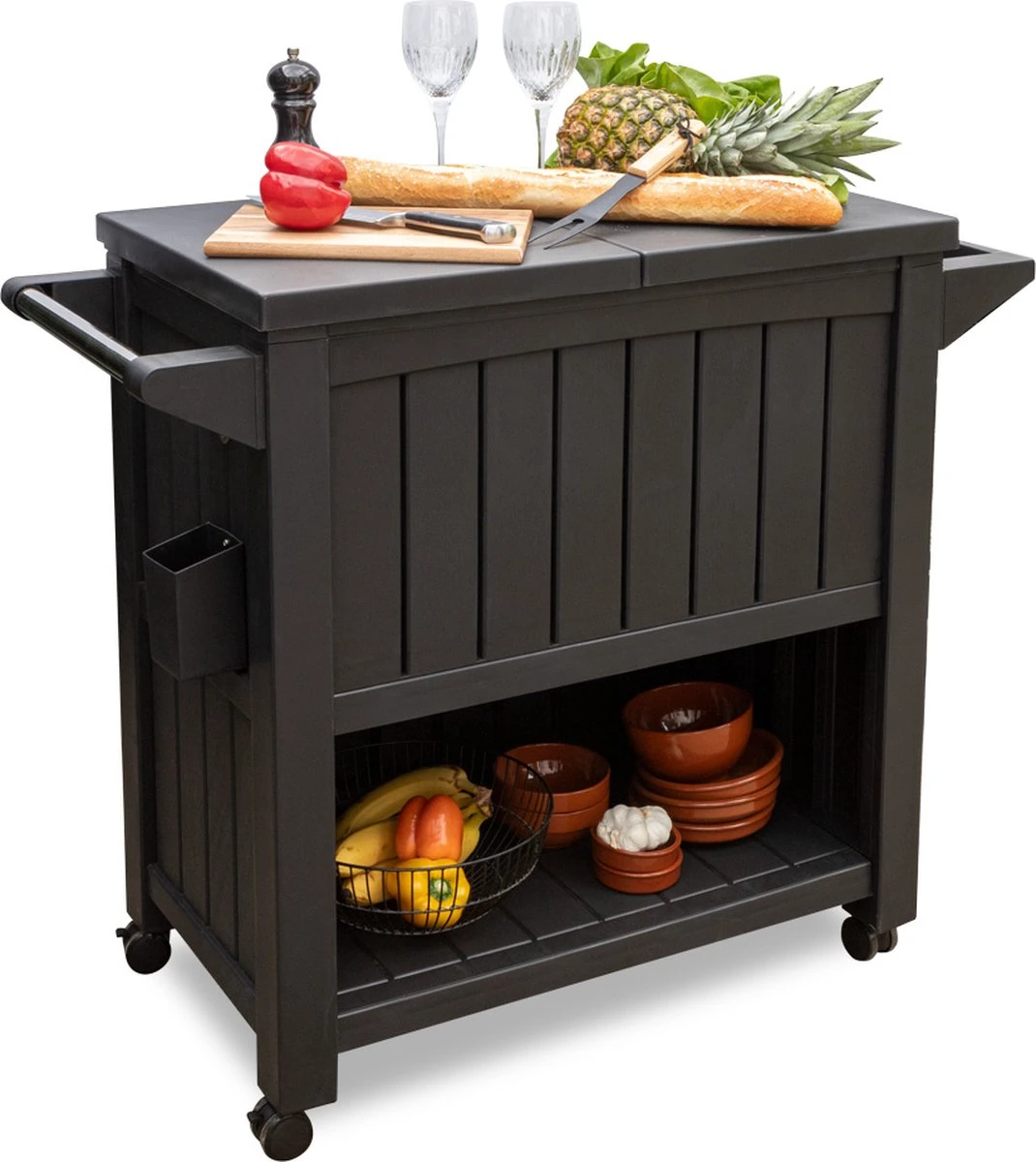 BluMill BBQ Tafel - Inclusief Koelvak 80 Liter - Op Wieltjes - Met Flessenopener - 102 X 46 X 86,5 Cm 3 BluMill BBQ Tafel - Inclusief Koelvak 80 Liter - Op Wieltjes - Met Flessenopener - 102 X 46 X 86,5 Cm