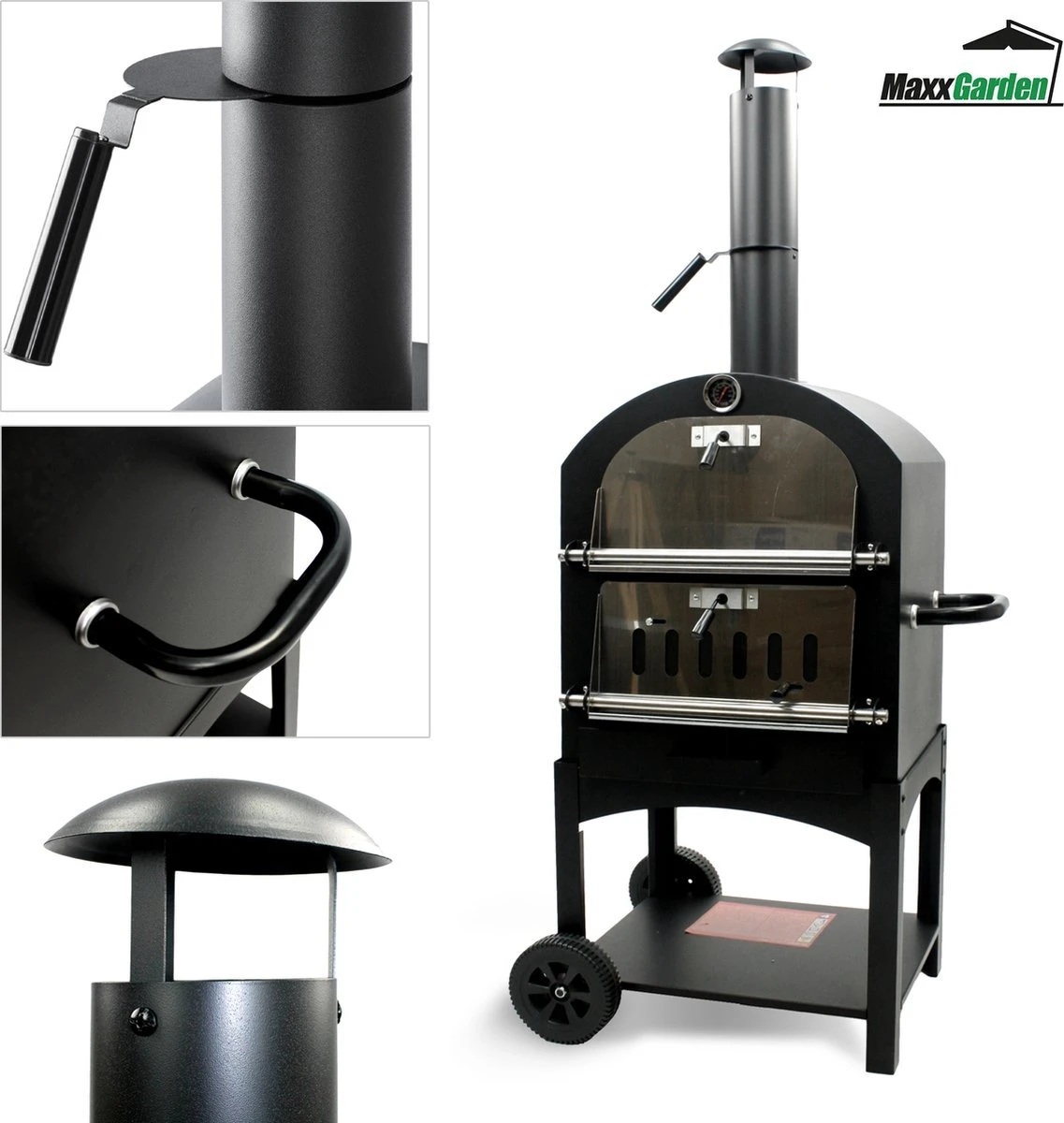 MaxxGarden Pizza Oven Buiten - Houtskool – Incl. Pizzasteen - 45x65x158cm 8 MaxxGarden Pizza Oven Buiten - Houtskool – Incl. Pizzasteen - 45x65x158cm - Image 6