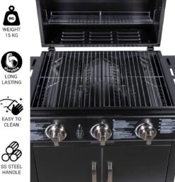 MaxxGarden Gas Barbecue - 3 Branders - Incl. Gratis BBQ Set -BBQ Verkoop 1154x1200