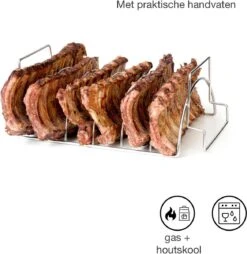 Barbecook Vlees & Ribrek - Spareribs Houder - RVS - Inox Barbecook Vlees & Ribrek - Spareribs Houder - RVS - Inox -BBQ Verkoop 1169x1200 3