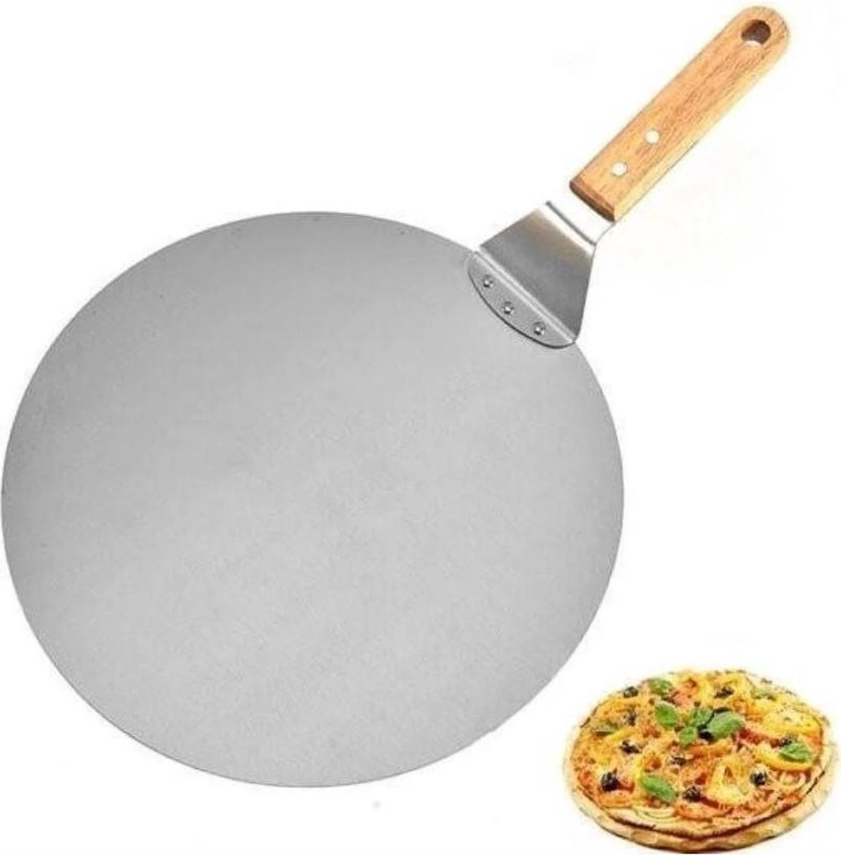 Luxe Pizzaschep Voor Verse Pizza - Extra Groot - RVS 30CM - Grote Pizza Schep Voor Oven Of BBQ Barbecue - Hout Handvat - Pizzaspatel Voor Zelfgemaakte Ovenpizza 7 Luxe Pizzaschep Voor Verse Pizza - Extra Groot - RVS 30CM - Grote Pizza Schep Voor Oven Of BBQ Barbecue - Hout Handvat - Pizzaspatel Voor Zelfgemaakte Ovenpizza - Image 5