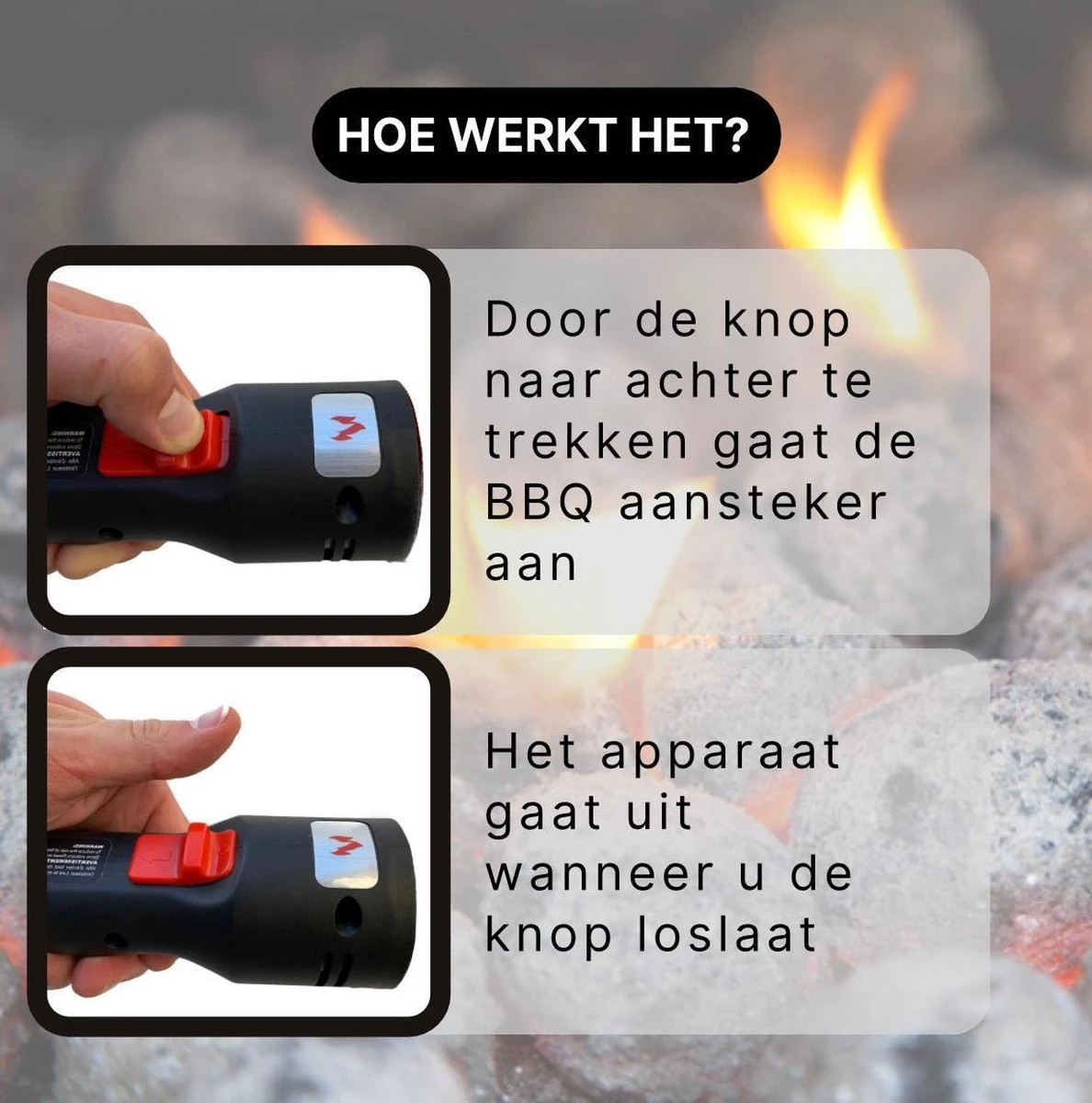 Merkloos Edward&DeVries - Elektrische BBQ Aansteker - BBQ Accesoires - One Minute Lighter - BBQ Starter - Looftlighter - Geschikt Voor Houtskool En Briketten - 7 Merkloos Edward&DeVries - Elektrische BBQ Aansteker - BBQ Accesoires - One Minute Lighter - BBQ Starter - Looftlighter - Geschikt Voor Houtskool En Briketten - - Image 5