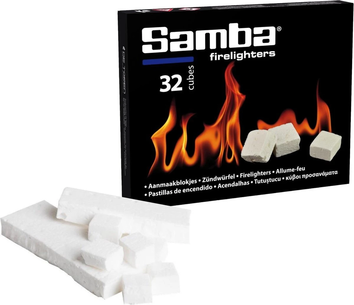 Samba Aanmaakblokjes 32 Stuks Wit Bbq Open Haard 3 Samba Aanmaakblokjes 32 Stuks Wit Bbq Open Haard