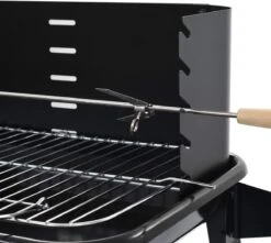 Verrijdbare Barbecue – Houtskool/Briketten - Verstelbare Grillplaat – Houten Tafel – Winscherm – Gewicht 5.9kg -BBQ Verkoop 1200x1074