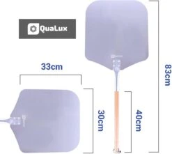 Qualux Pizzaschep Tweedelig – Pizzaschep Voor BBQ – Ophangbaar – Hout/rvs -BBQ Verkoop 1200x1075