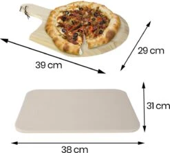 Buxibo 2in1 Pizzasteen - Voor BBQ & Oven - Inclusief Serveer Plank - Pizzabord/Pizzaplank - 30.5 X 38.1 X 1.4 Cm -BBQ Verkoop 1200x1085