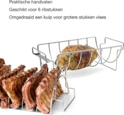 Barbecook Vlees & Ribrek - Spareribs Houder - RVS - Inox Barbecook Vlees & Ribrek - Spareribs Houder - RVS - Inox -BBQ Verkoop 1200x1114 3