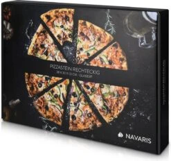 Navaris Pizzasteen XL Voor Oven En Barbecue - Rechthoekige Pizzaplaat 38 X 30 Cm - Inclusief Receptenboek - Keramisch Geglazuurd - Zwart -BBQ Verkoop 1200x1125 2
