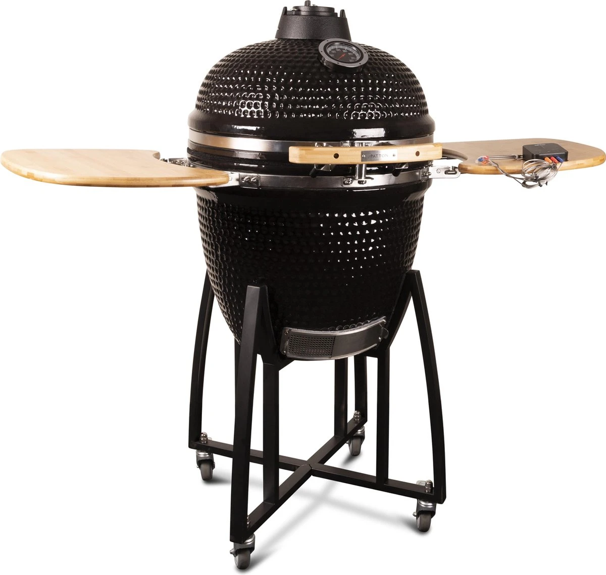Patton - Kamado 21" - Premium Black - Keramische Barbecue - Incl. Bluetooth Kerntemperatuurmeter - LED Verlichting - Large - Compleet - Zwart 16 Patton - Kamado 21" - Premium Black - Keramische Barbecue - Incl. Bluetooth Kerntemperatuurmeter - LED Verlichting - Large - Compleet - Zwart - Image 14