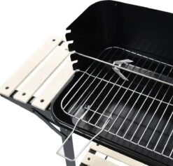 Verrijdbare Barbecue – Houtskool/Briketten - Verstelbare Grillplaat – Houten Tafel – Winscherm – Gewicht 5.9kg -BBQ Verkoop 1200x1158