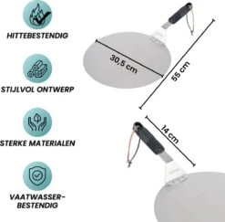 Nowad Pizzaschep RVS Rond - 30,5 Cm - PVC Handvat -BBQ Verkoop 1200x1179 1