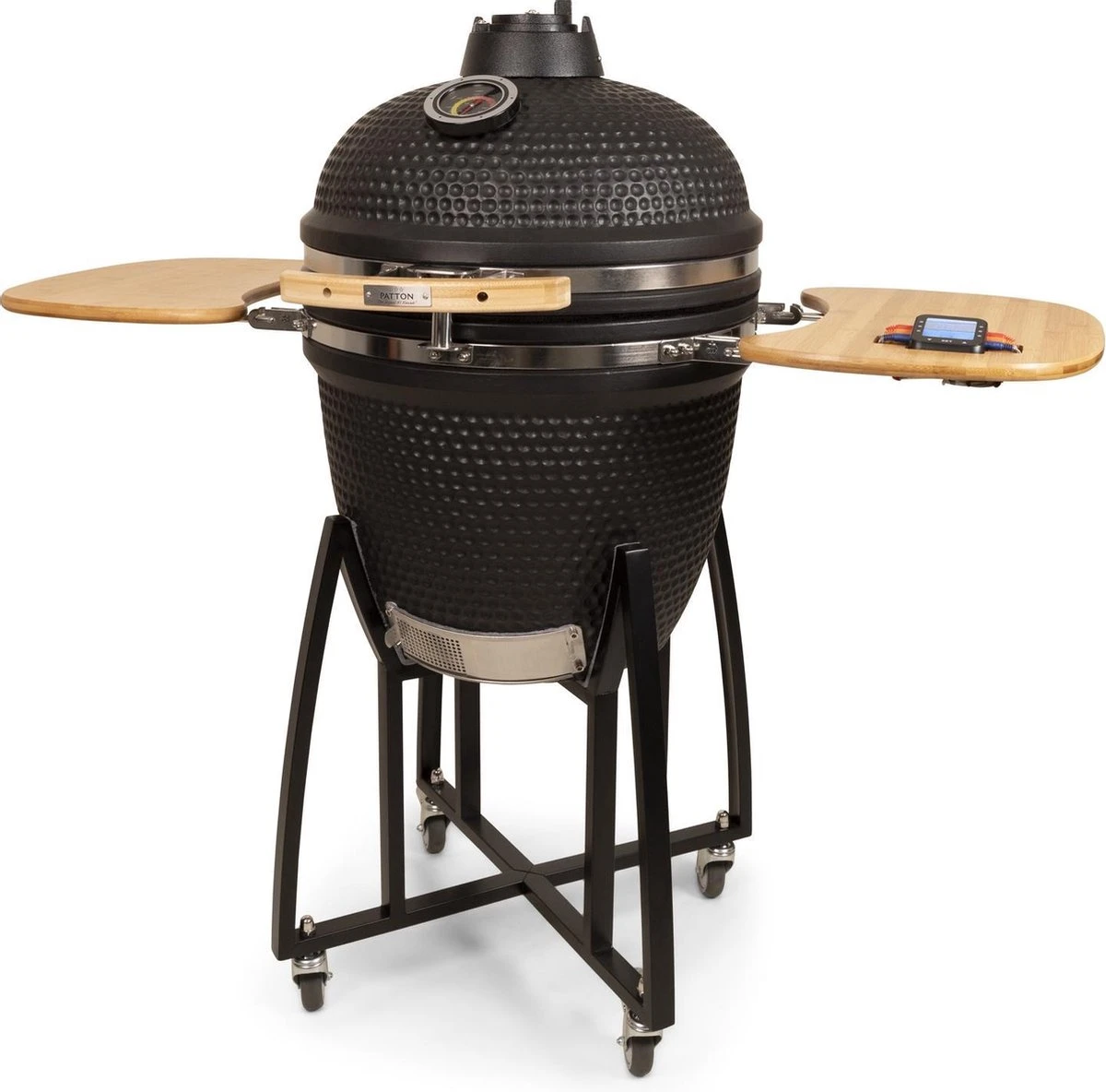 Patton - Kamado 21" - Premium Black - Keramische Barbecue - Incl. Bluetooth Kerntemperatuurmeter - LED Verlichting - Large - Compleet - Zwart 7 Patton - Kamado 21" - Premium Black - Keramische Barbecue - Incl. Bluetooth Kerntemperatuurmeter - LED Verlichting - Large - Compleet - Zwart - Image 5