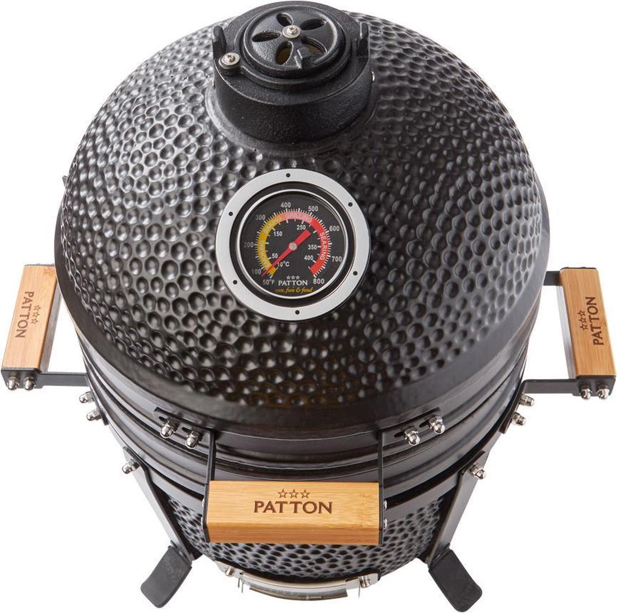 Patton Kamado 15" - Tafel Model - Keramische Barbecue - Premium Black - Medium - Compleet - Mat Zwart 4 Patton Kamado 15" - Tafel Model - Keramische Barbecue - Premium Black - Medium - Compleet - Mat Zwart - Image 2