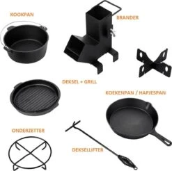 Dutch Mountains Gietijzeren Pannenset 7-delig - Dutch Oven – Braadpan - Grillpan - Hapjespan - Kookset In Houten Transportkist - Deksellifter - Brander 14 Dutch Mountains Gietijzeren Pannenset 7-delig - Dutch Oven – Braadpan - Grillpan - Hapjespan - Kookset In Houten Transportkist - Deksellifter - Brander -BBQ Verkoop 1200x1197 4