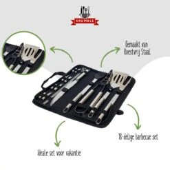 Krumble 18-delige Barbecue Set / Roestvrijstalen BBQ Set Van 18 / Inclusief Handige Opbergtas - RVS -BBQ Verkoop 1200x1200 192