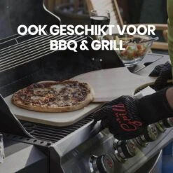 Buxibo 2in1 Pizzasteen - Voor BBQ & Oven - Inclusief Serveer Plank - Pizzabord/Pizzaplank - 30.5 X 38.1 X 1.4 Cm -BBQ Verkoop 1200x1200 274
