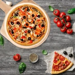 MaxxHome Pizzasteen - BBQ Steen - Maximum Te Verhitten Tot 600 Graden - ⌀33 - Incl. Houten Schep -BBQ Verkoop 1200x1200 299