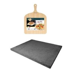 ETNA Pizza Set - Grote Pizzasteen & GRATIS Pizzaschep - 30 Cm X 38 Cm - Echt Italiaanse Pizzasteen - Broodbaksteen - BBQ Pizzasteen - Gemaakt Van Lavasteen Uit De Etna - Non-stick - Eppicotispai -BBQ Verkoop 1200x1200 304
