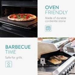 Navaris Pizzasteen XL Voor Oven En Barbecue - Rechthoekige Pizzaplaat 38 X 30 Cm - Inclusief Receptenboek - Keramisch Geglazuurd - Zwart -BBQ Verkoop 1200x1200 327