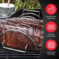 GrillX Sparerib Rek BBQ - Rib Rack Houder - Barbecue Spareribs Rek - BBQ Accesoires -BBQ Verkoop 1200x1200 468