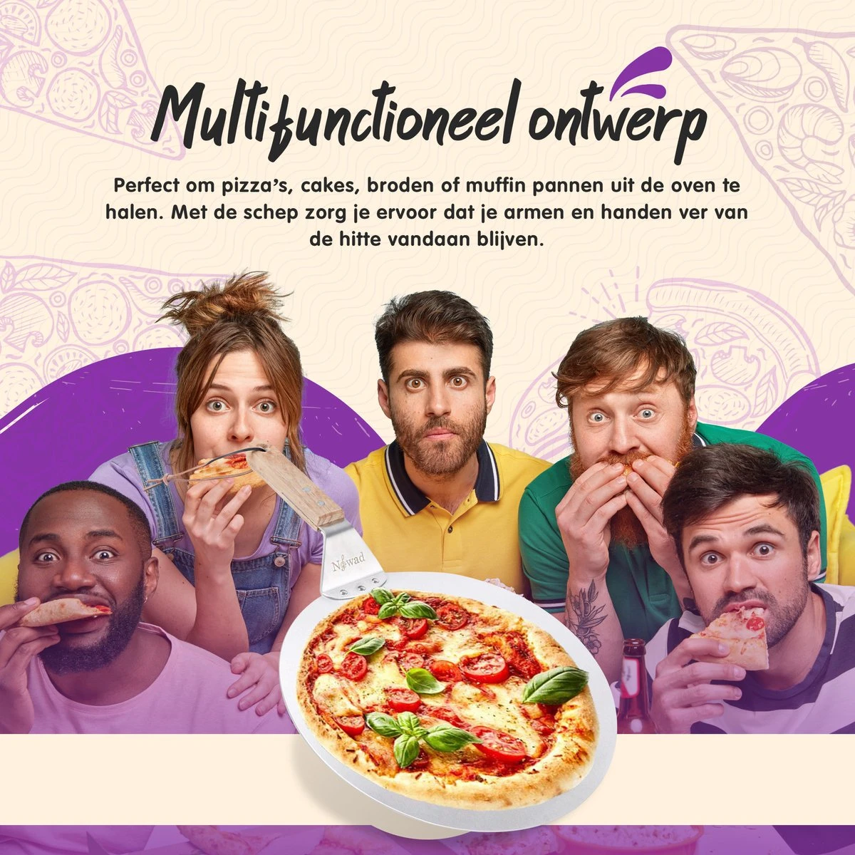 Nowad Pizzaschep RVS Rond Voor BBQ En Oven - 30,5 Cm - Pizzaspatel - Taartschep - Houten Handvat - Ophangbaar - Rond - Vaatwasbestendig - Keukenaccessoires 14 Nowad Pizzaschep RVS Rond Voor BBQ En Oven - 30,5 Cm - Pizzaspatel - Taartschep - Houten Handvat - Ophangbaar - Rond - Vaatwasbestendig - Keukenaccessoires - Image 12