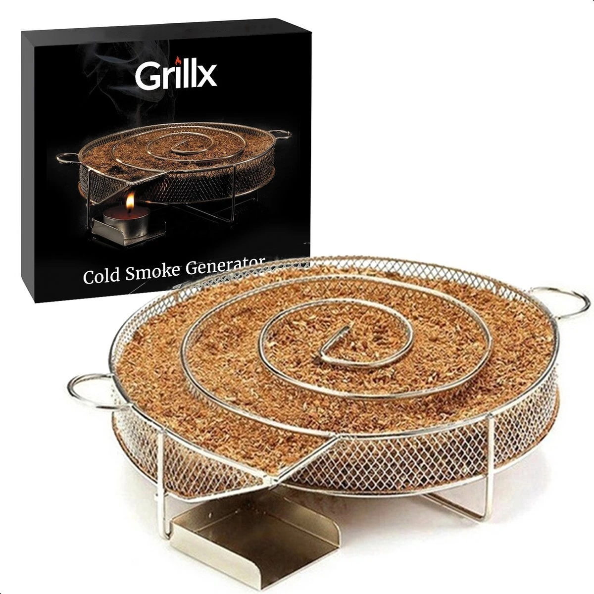 GrillX Cold Smoke Generator Met 1KG Appel Rookmot - 6 Liter - Smokerbox - RVS Rookbox - Rookgenerator - Koud Roken - BBQ Accesoires 3 GrillX Cold Smoke Generator Met 1KG Appel Rookmot - 6 Liter - Smokerbox - RVS Rookbox - Rookgenerator - Koud Roken - BBQ Accesoires - Image 2