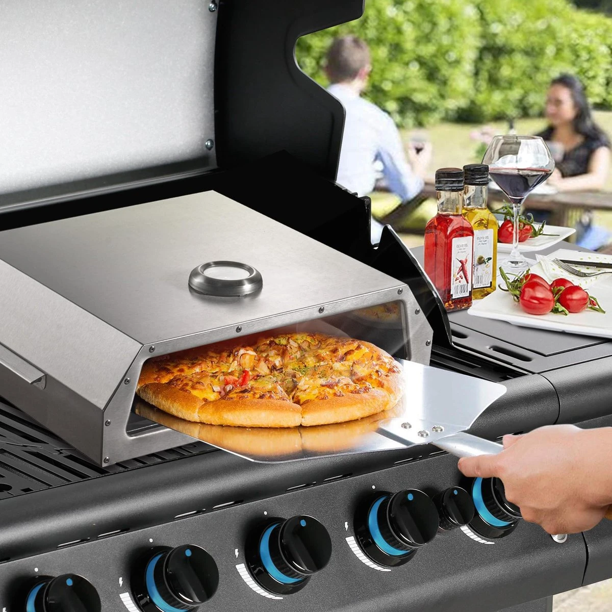 Bighorn Pizzaoven Met Pizzasteen Voor Barbecue - Grilloven - Draagbare - Edelstaal 5 Bighorn Pizzaoven Met Pizzasteen Voor Barbecue - Grilloven - Draagbare - Edelstaal - Image 3