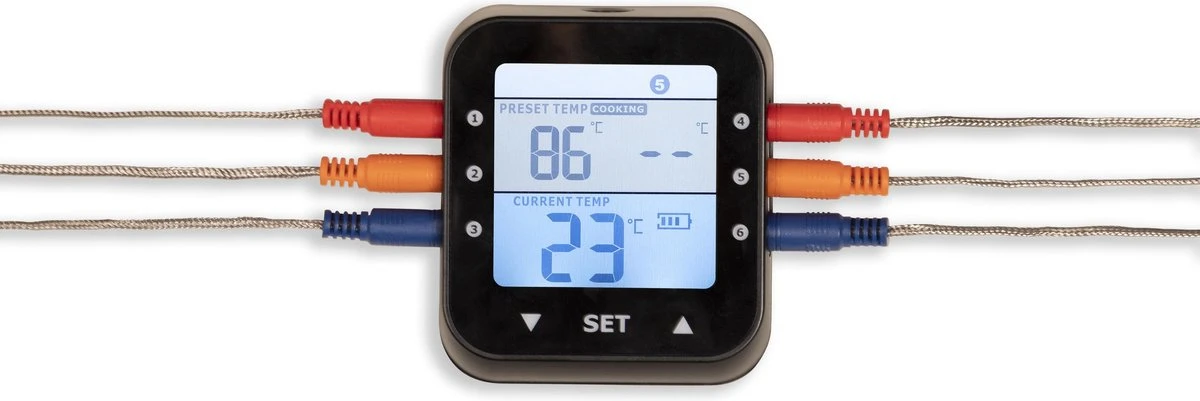 Patton - Kamado 21" - Premium Black - Keramische Barbecue - Incl. Bluetooth Kerntemperatuurmeter - LED Verlichting - Large - Compleet - Zwart 9 Patton - Kamado 21" - Premium Black - Keramische Barbecue - Incl. Bluetooth Kerntemperatuurmeter - LED Verlichting - Large - Compleet - Zwart - Image 7