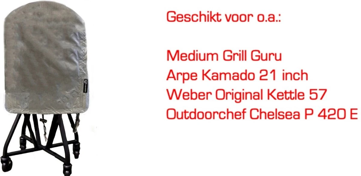 COVER UP HOC Diamond Bbq Hoes Rond - 70x80 Cm - Waterdicht Met Stormbanden En Trekkoord - Geschikt Voor O.a. Kamado, Big Green Egg, Grill Guru, The Bastard, Patton,Weber 7 COVER UP HOC Diamond Bbq Hoes Rond - 70x80 Cm - Waterdicht Met Stormbanden En Trekkoord - Geschikt Voor O.a. Kamado, Big Green Egg, Grill Guru, The Bastard, Patton,Weber - Image 5
