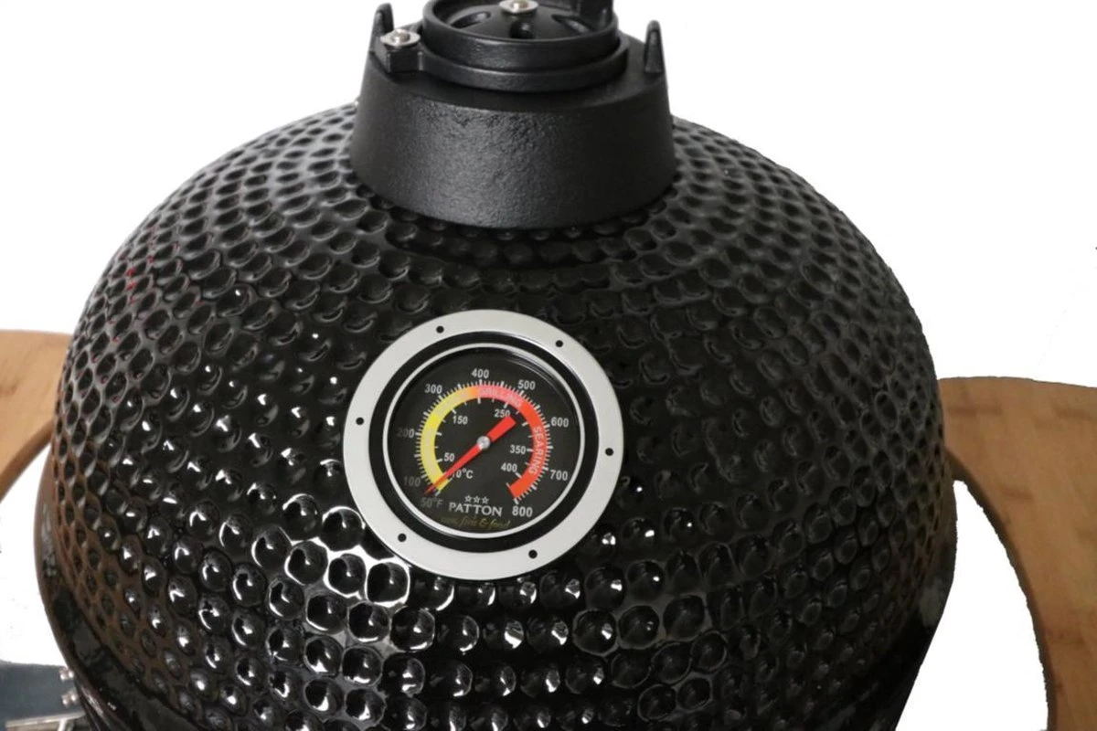 Patton - Kamado 21" - Premium Black - Keramische Barbecue - Incl. Bluetooth Kerntemperatuurmeter - LED Verlichting - Large - Compleet - Zwart 22 Patton - Kamado 21" - Premium Black - Keramische Barbecue - Incl. Bluetooth Kerntemperatuurmeter - LED Verlichting - Large - Compleet - Zwart - Image 20