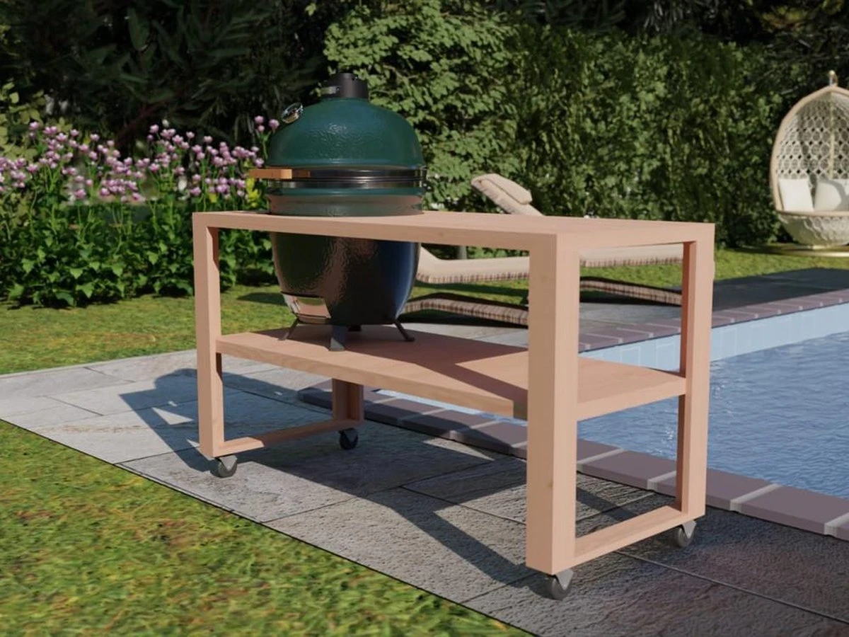 BBQ Tafel - Geschikt Voor Big Green Large/Bastard Large/Bastard Large Urban/Yakiniku 19 Inch/Monolith Large - Eikenhout - 87 Cm 6 BBQ Tafel - Geschikt Voor Big Green Large/Bastard Large/Bastard Large Urban/Yakiniku 19 Inch/Monolith Large - Eikenhout - 87 Cm - Image 4
