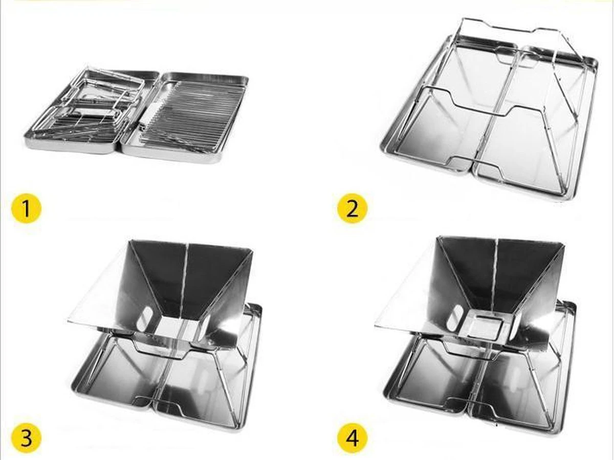 United Entertainment - Opvouwbare Houtskoolbarbecue - RVS - Met Koffer En Draagtas 12 United Entertainment - Opvouwbare Houtskoolbarbecue - RVS - Met Koffer En Draagtas - Image 10