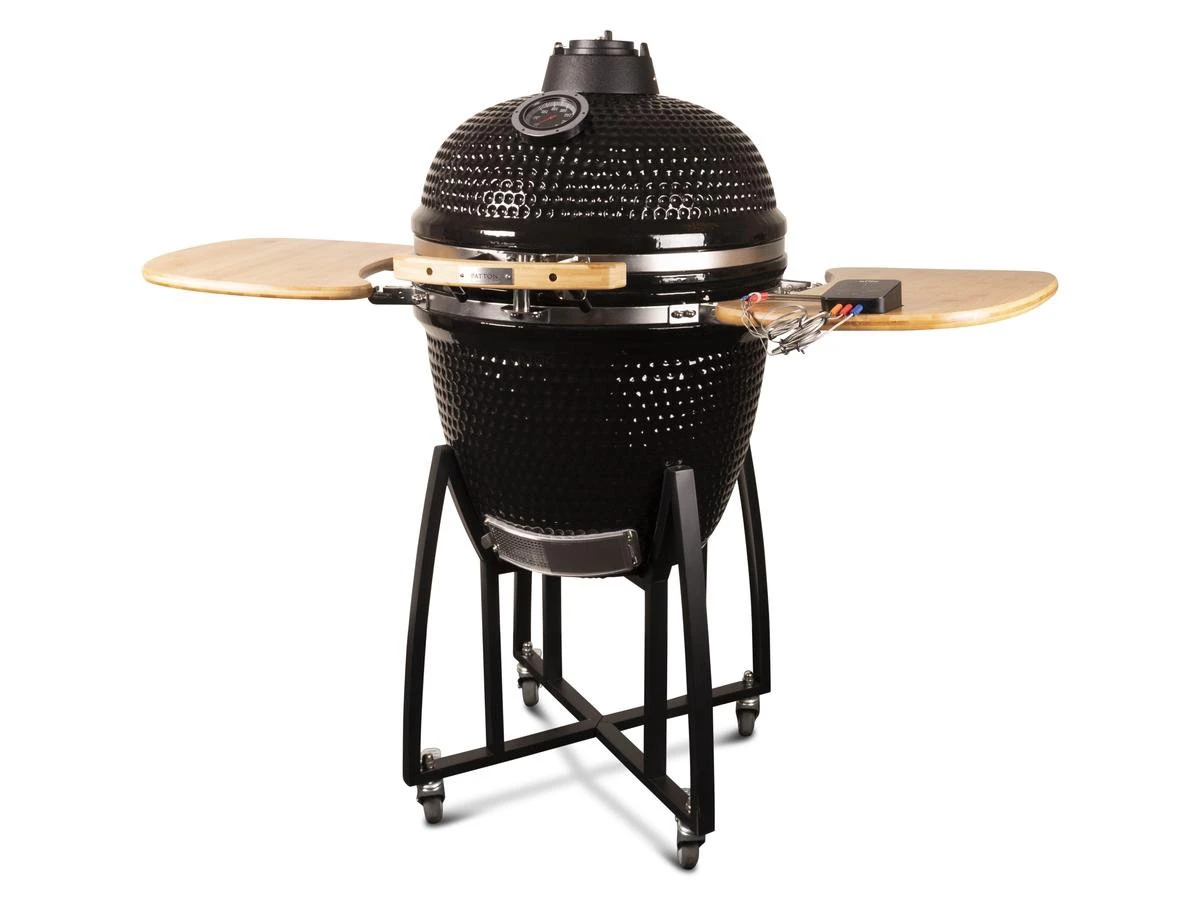 Patton - Kamado 21" - Premium Black - Keramische Barbecue - Incl. Bluetooth Kerntemperatuurmeter - LED Verlichting - Large - Compleet - Zwart 4 Patton - Kamado 21" - Premium Black - Keramische Barbecue - Incl. Bluetooth Kerntemperatuurmeter - LED Verlichting - Large - Compleet - Zwart - Image 2