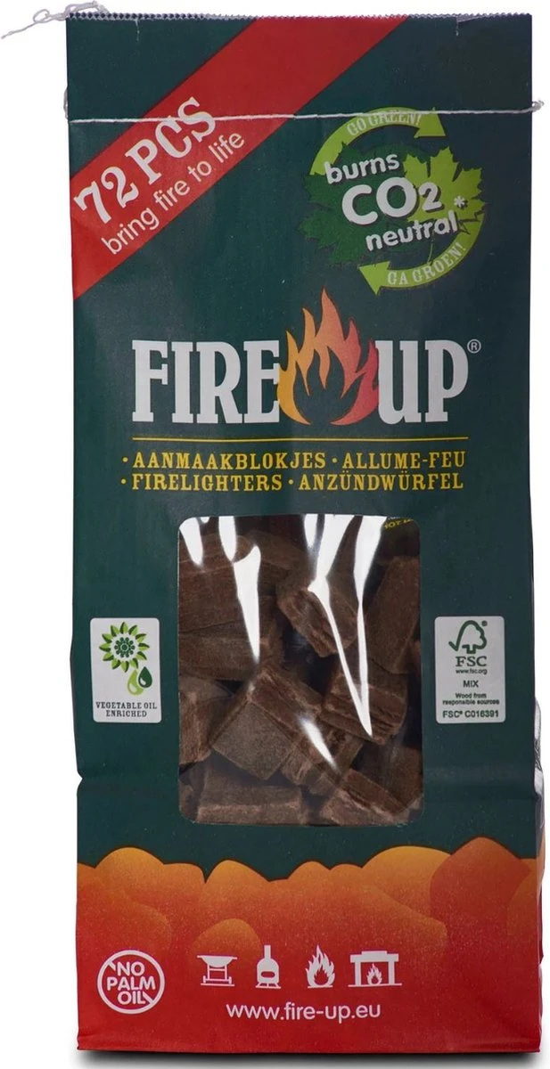 Fire-Up Aanmaakblokjes Bruin Zak/72st 4 Fire-Up Aanmaakblokjes Bruin Zak/72st - Image 2