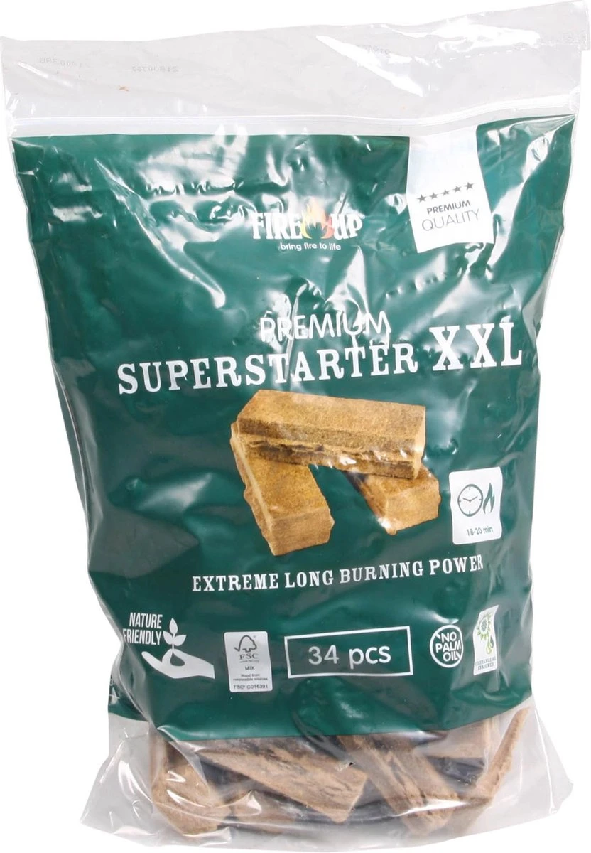 FIRE UP PREMIUM XXL SUPERSTARTERS 8 Zakken Van 34 ST 4 FIRE UP PREMIUM XXL SUPERSTARTERS 8 Zakken Van 34 ST - Image 2