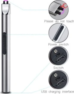 Staza - Oplaadbare Lange Elektrische Aansteker - Duurzame Plasma Aansteker - Inclusief Cadeauverpakking - BBQ - Kaarsen - Zwart -BBQ Verkoop 936x1200